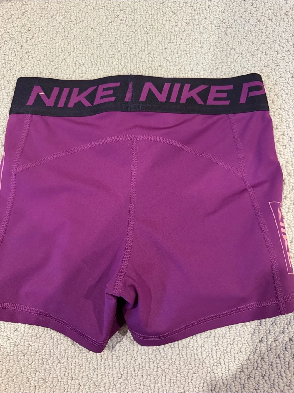 Nike Pro Fitted Purple Athletic Compression Shorts